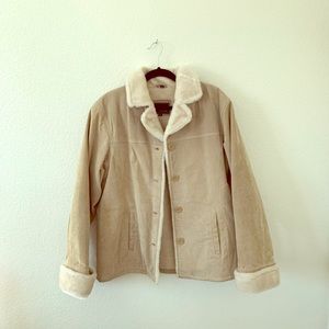 Adler Collection, Creme Suede & Faux Fur Jacket
